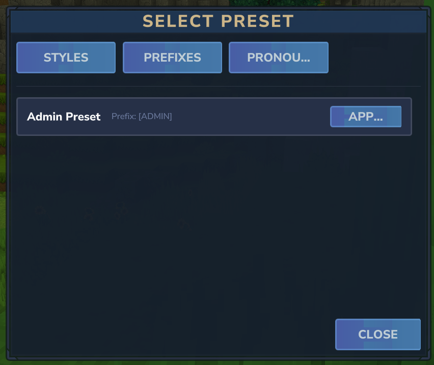 Preset Selector GUI
