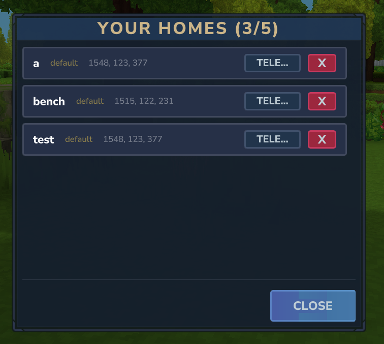 Home Selection Screen