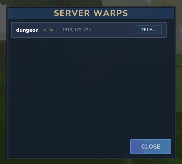 Warp Selection Screen